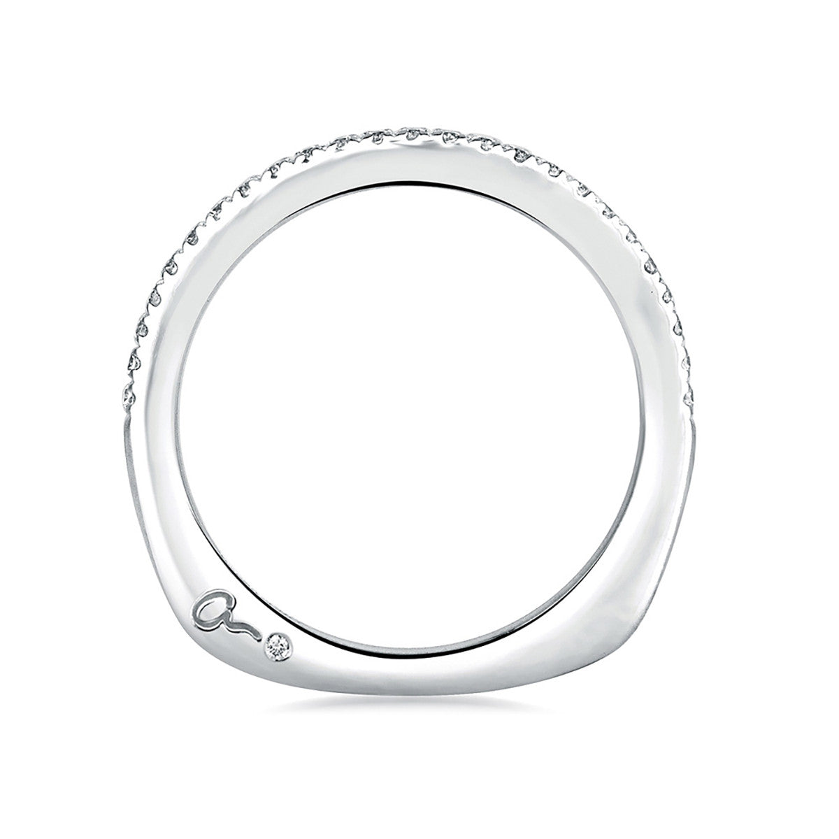 A. Jaffe Sparkling Pave Set Contour Signature Band MRS333/18