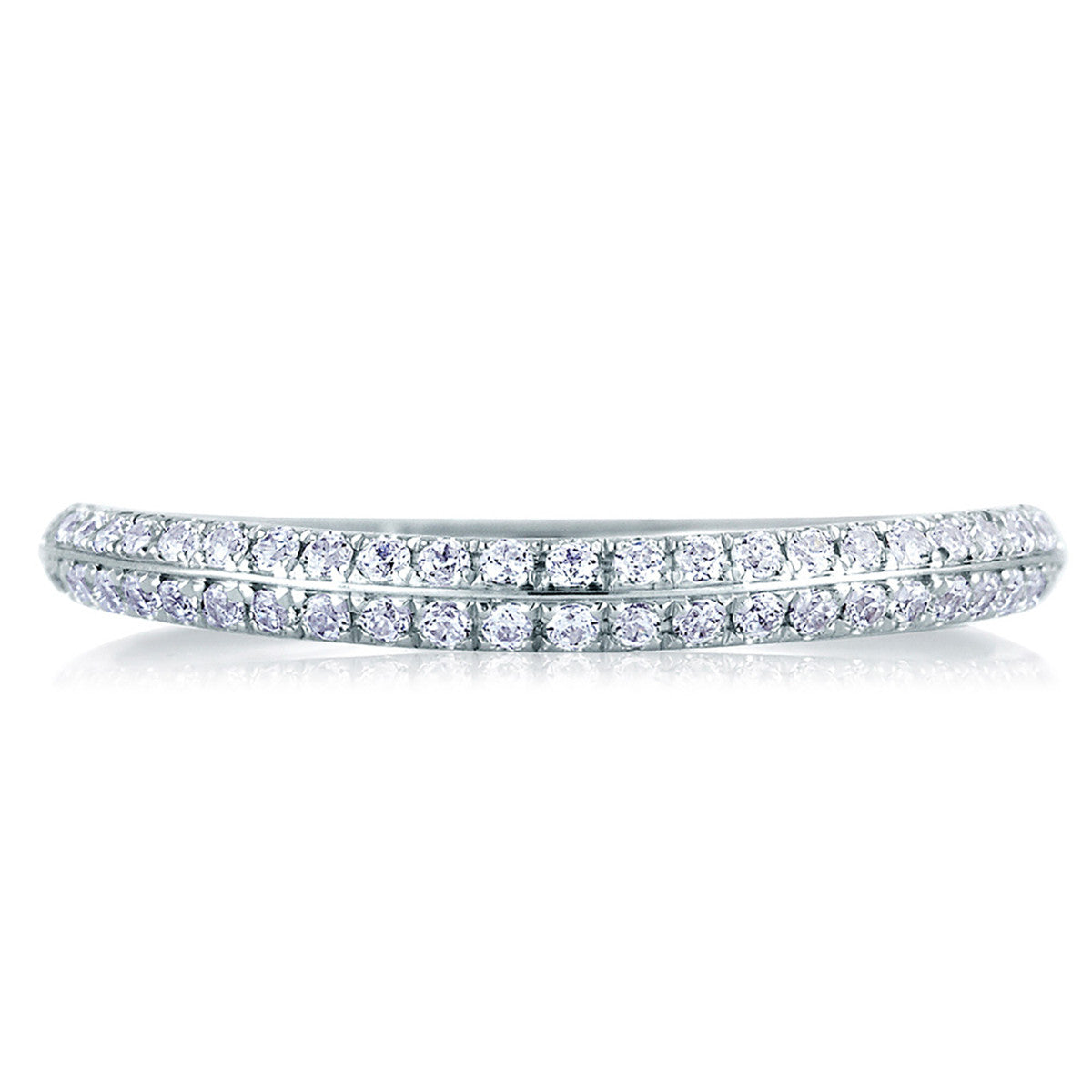 A. Jaffe Knife Edge Contour Pave Diamond Wedding Band MRS334/26