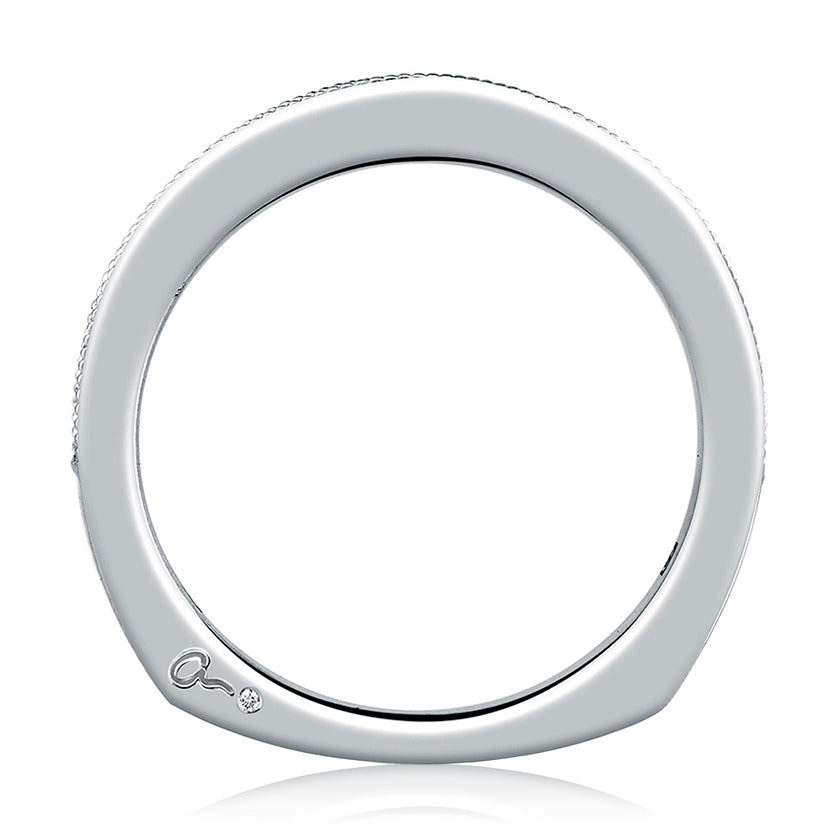 A.Jaffe Signature Milgrain Pave Diamond Wedding Band MRS441/21