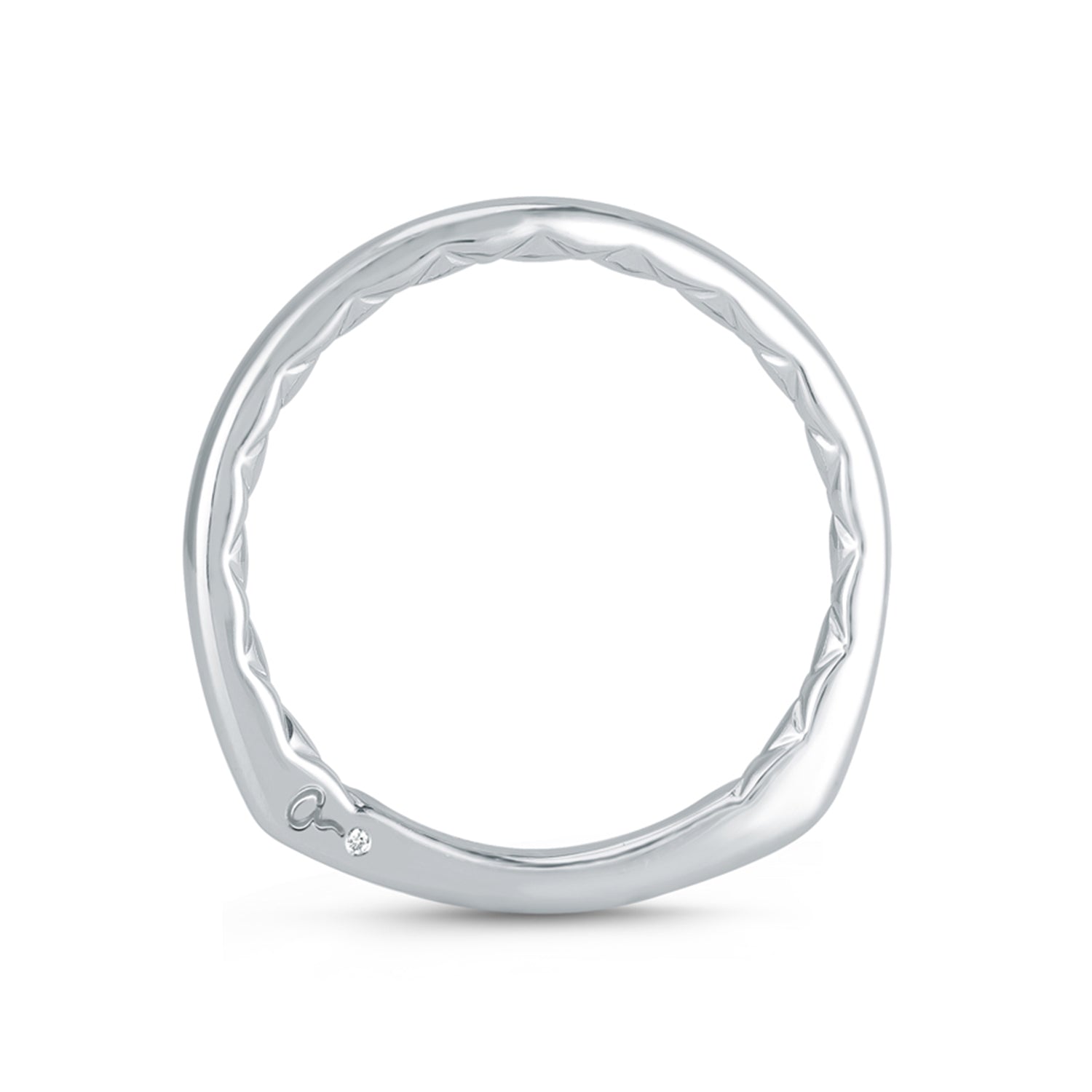 A.Jaffe Signature Contoured Solitaire Quilted Wedding Band MRS746Q/PL