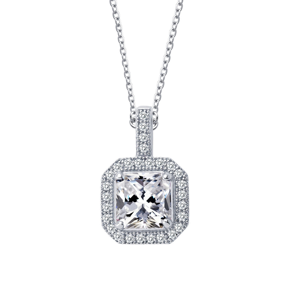Lafonn Simulated Diamond 1.52ct Square Halo Pendant Necklace P0017CLP