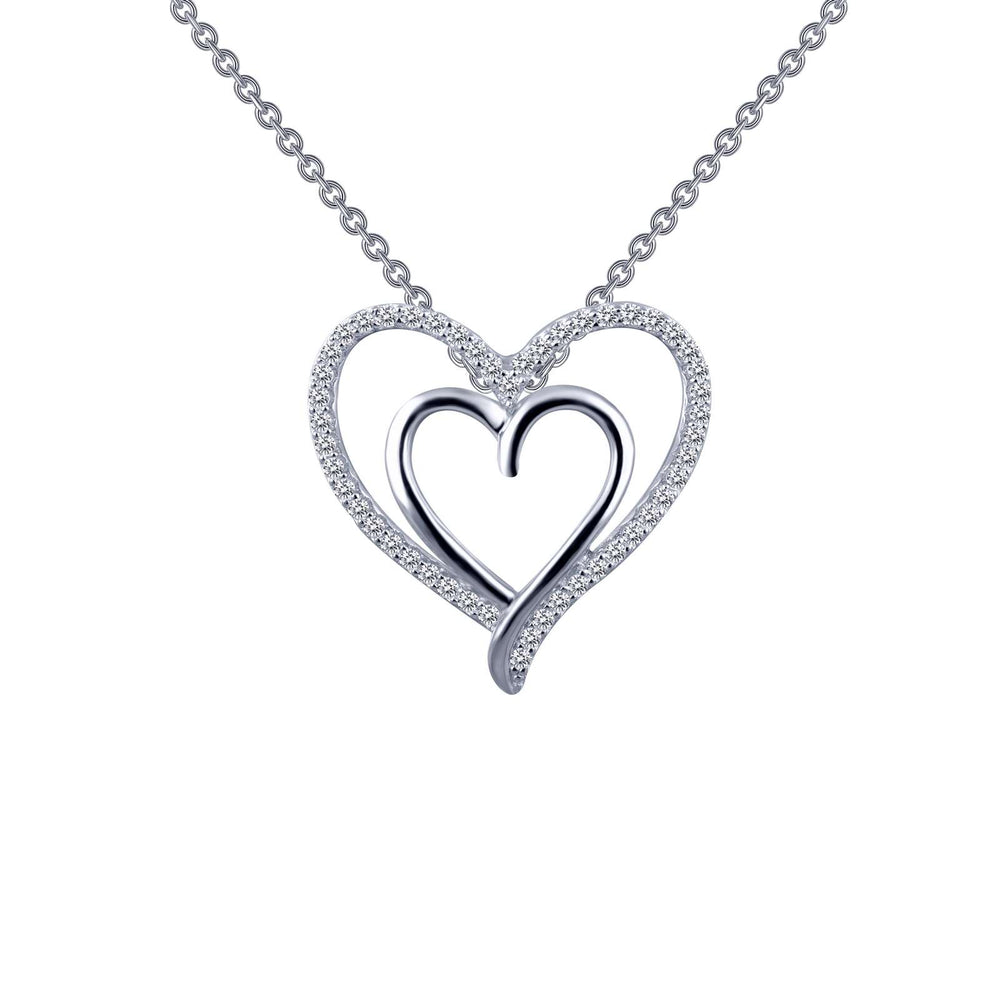 Lafonn Simulated Diamond Double Heart Necklace P0150CLP