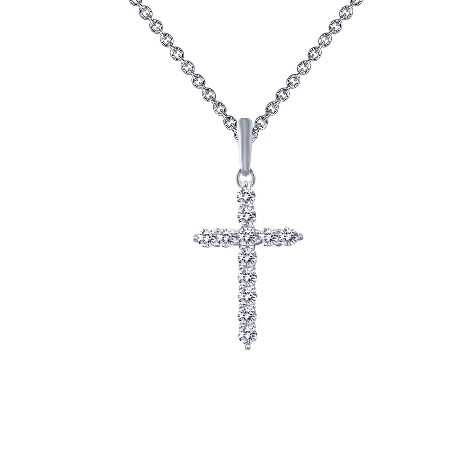 Lafonn Simulated Diamond 0.36ct Cross Necklace P0165CLP