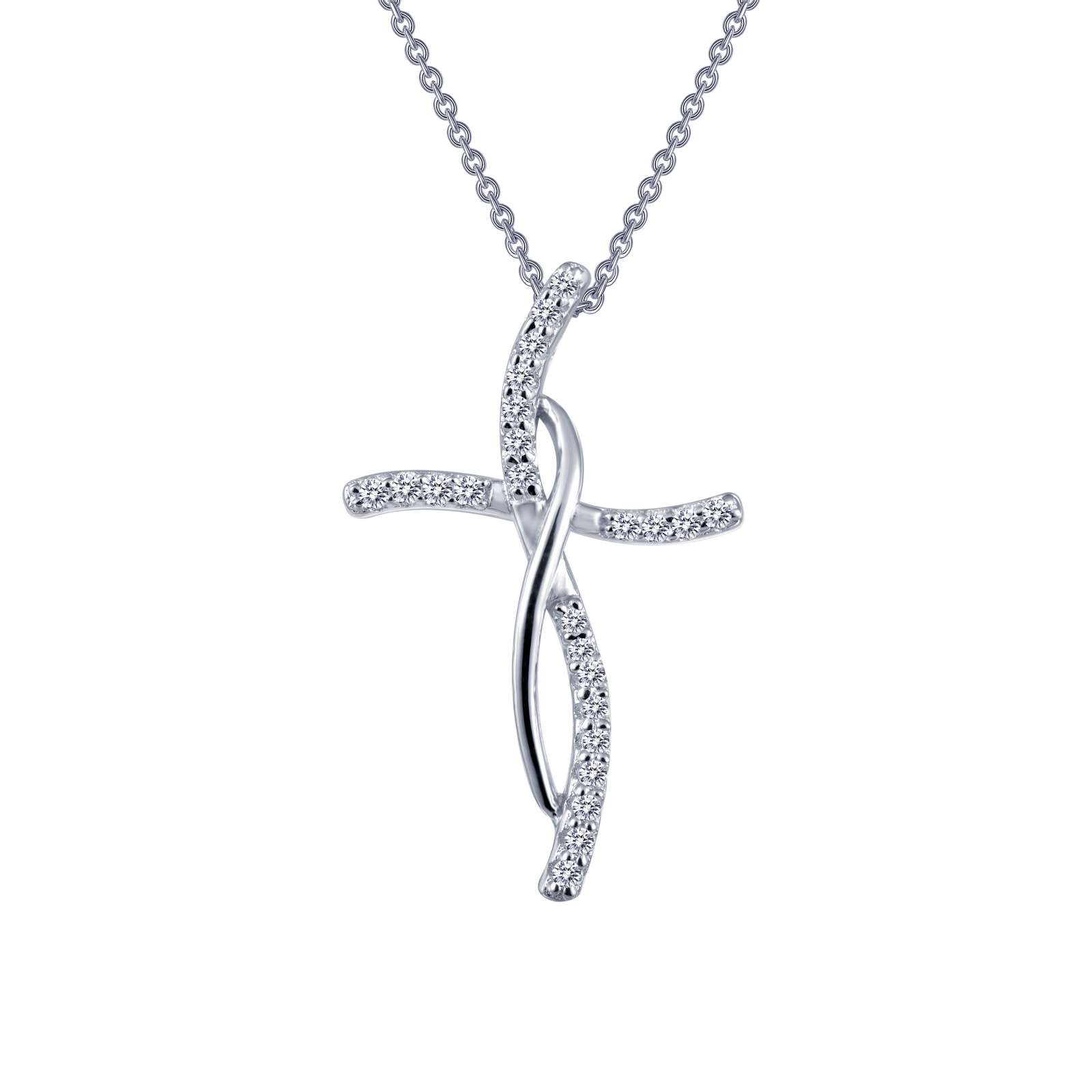 Lafonn Simulated Diamond 0.24ct Cross Necklace P0168CLP