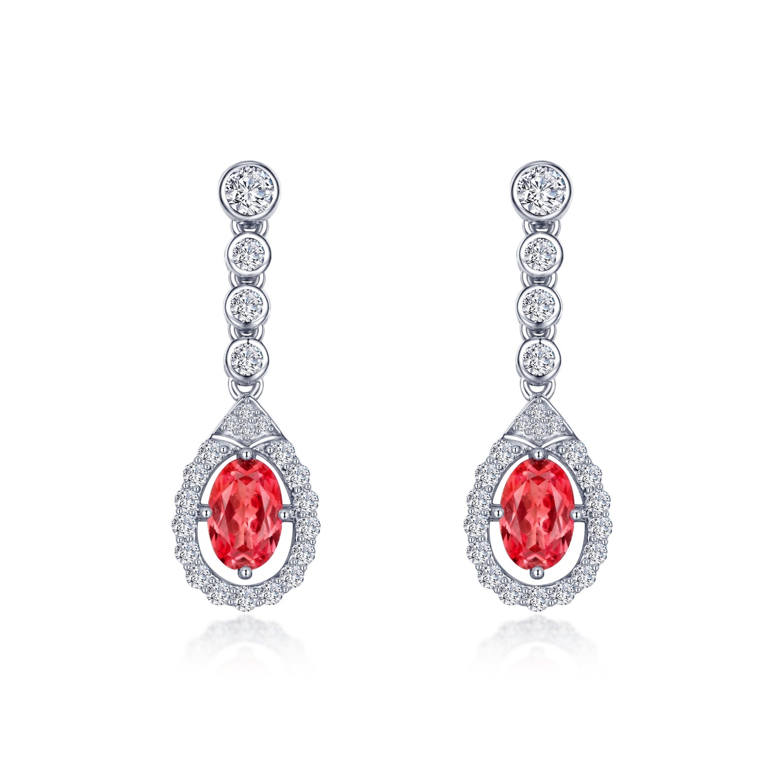 Lafonn Simulated Diamond & Fancy Lab Grown Sapphire Halo Drop Earrings SYE005RP00
