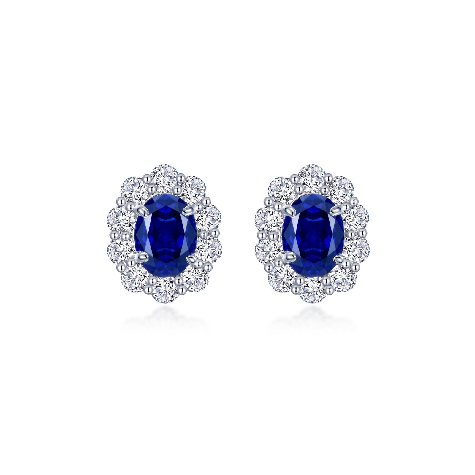 Lafonn Simulated Diamond & Fancy Lab Grown Sapphire Halo Stud Earrings SYE017SP00