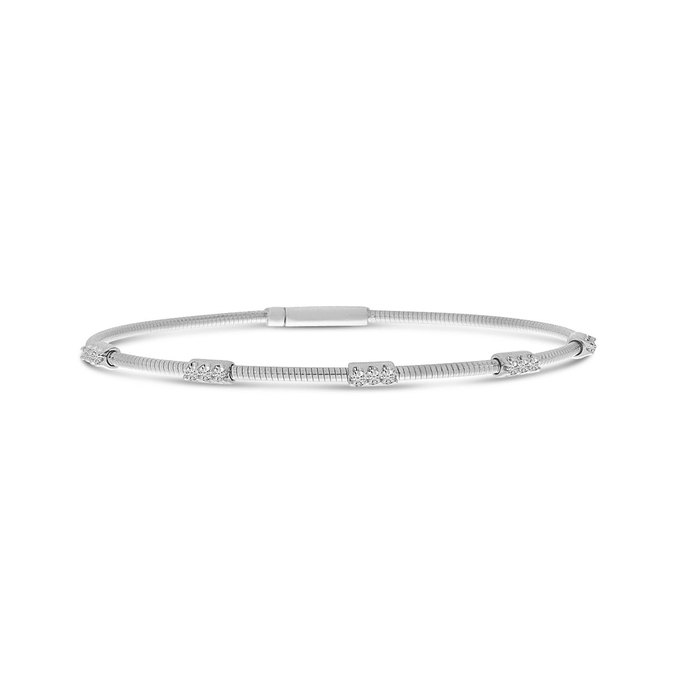 14K White Gold 0.25ct. Diamond Flexible Bracelet