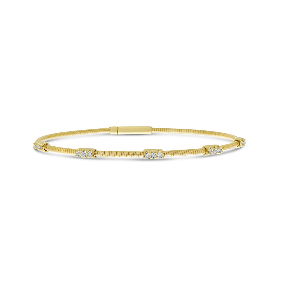 14K Yellow Gold 0.25ct. Diamond Flexible Bracelet