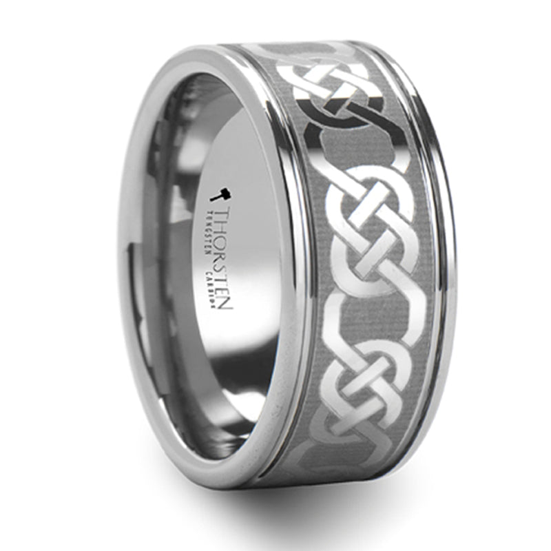 Thorsten Palatine Tungsten Carbide Ring with Celtic Pattern (6-10mm) W278-LE1