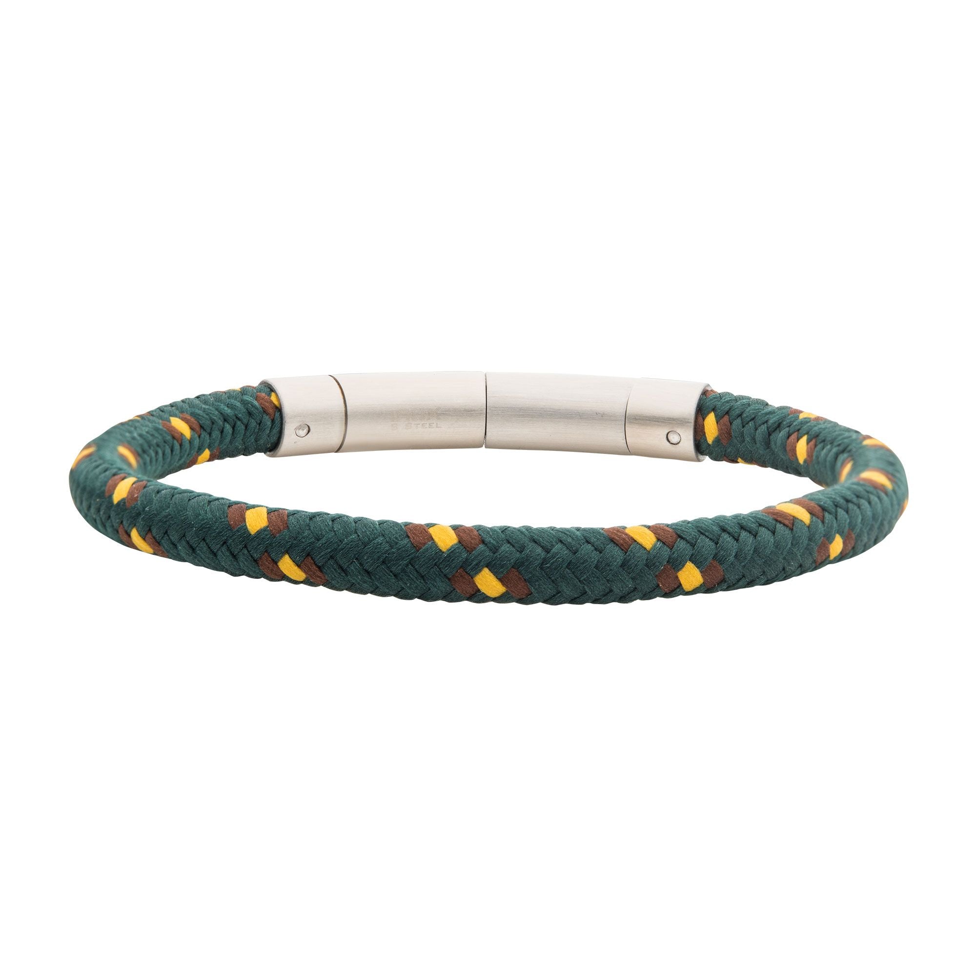 6mm Green, Brown & Yellow Nylon Cord Bracelet BRNYLON-GBY