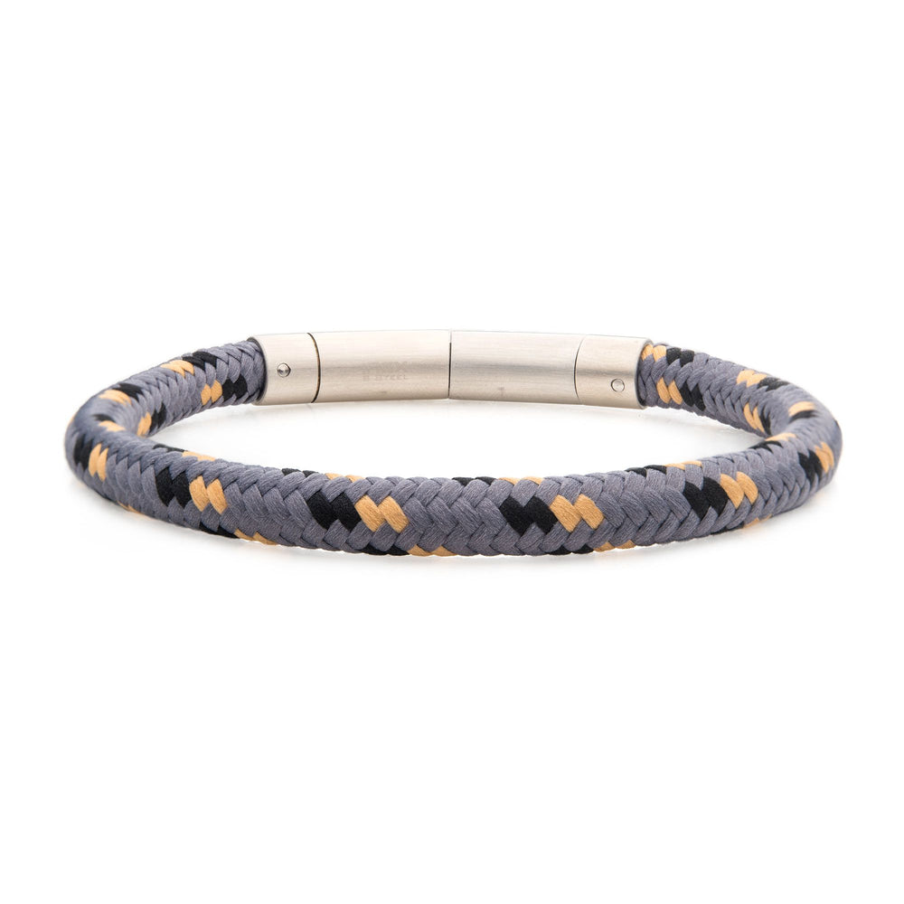 6mm Grey, Black & Beige Nylon Cord Bracelet BRNYLON-GKB