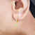 14K Yellow Gold 0.60cttw. Diamond Clover Dangle Huggie Hoop Earrings