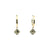 14K Yellow Gold 0.60cttw. Diamond Clover Dangle Huggie Hoop Earrings