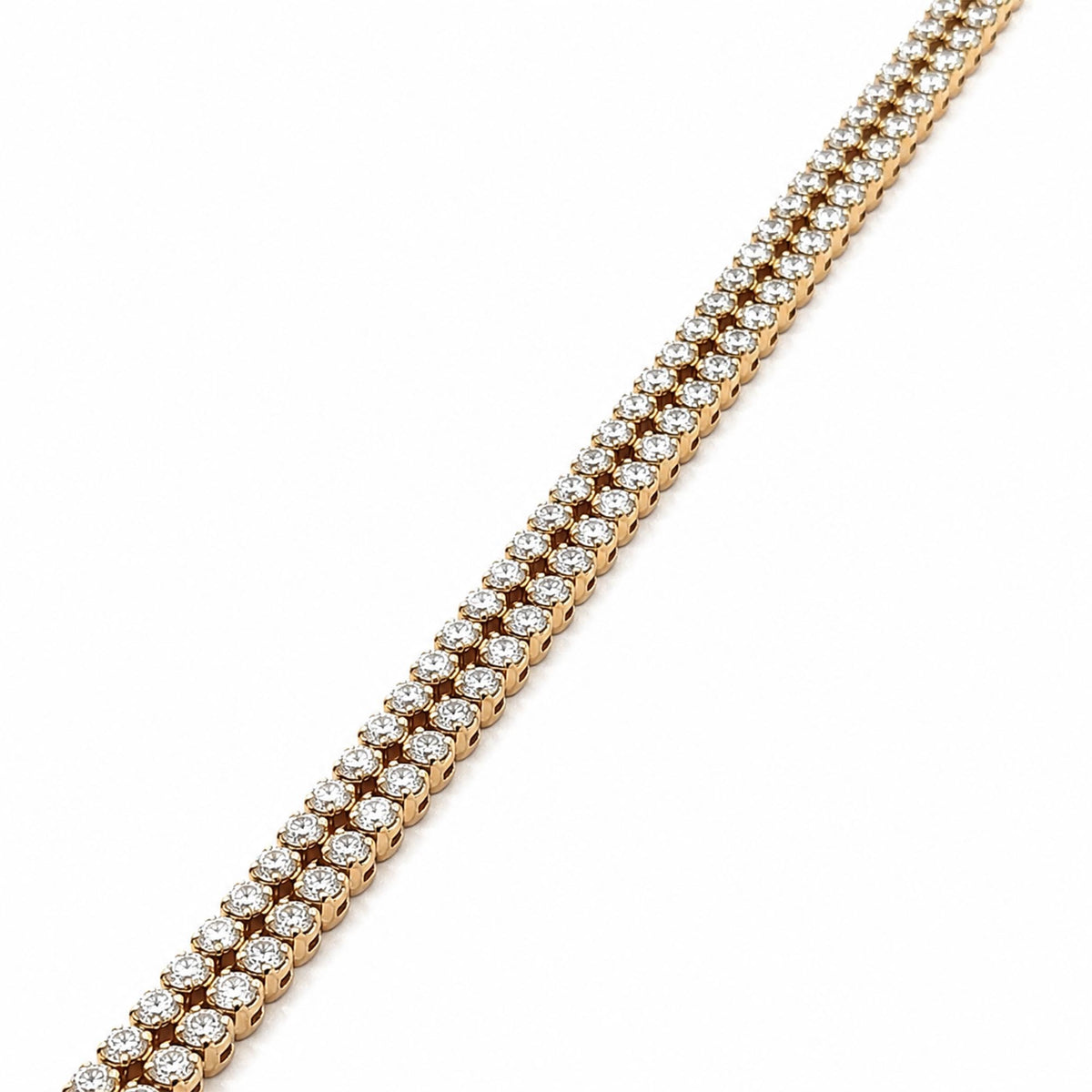 14K Yellow Gold 3.80cttw. Diamond Double Row Tennis Bracelet