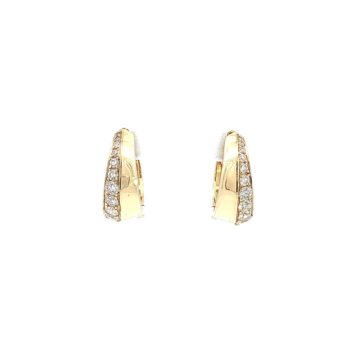 14K Yellow Gold 0.55cttw. Diamond Huggie Hoop Earrings