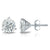 1/2 Carat Round 14K White Gold 3 Prong Martini Set Diamond Solitaire Stud Earrings