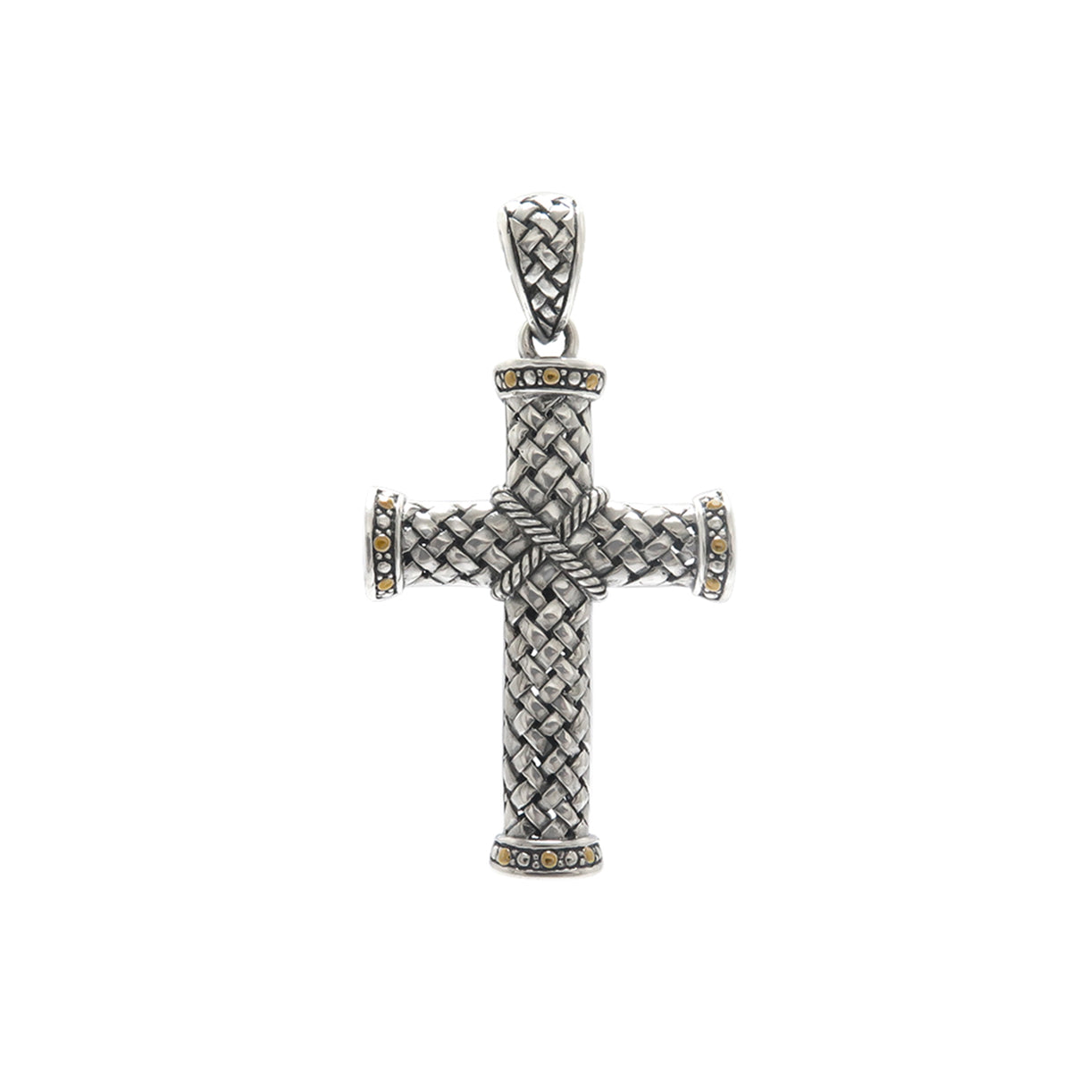 Samuel B. Kreuz Sterling Silver &amp; 18K Yellow Gold Cross Pendant