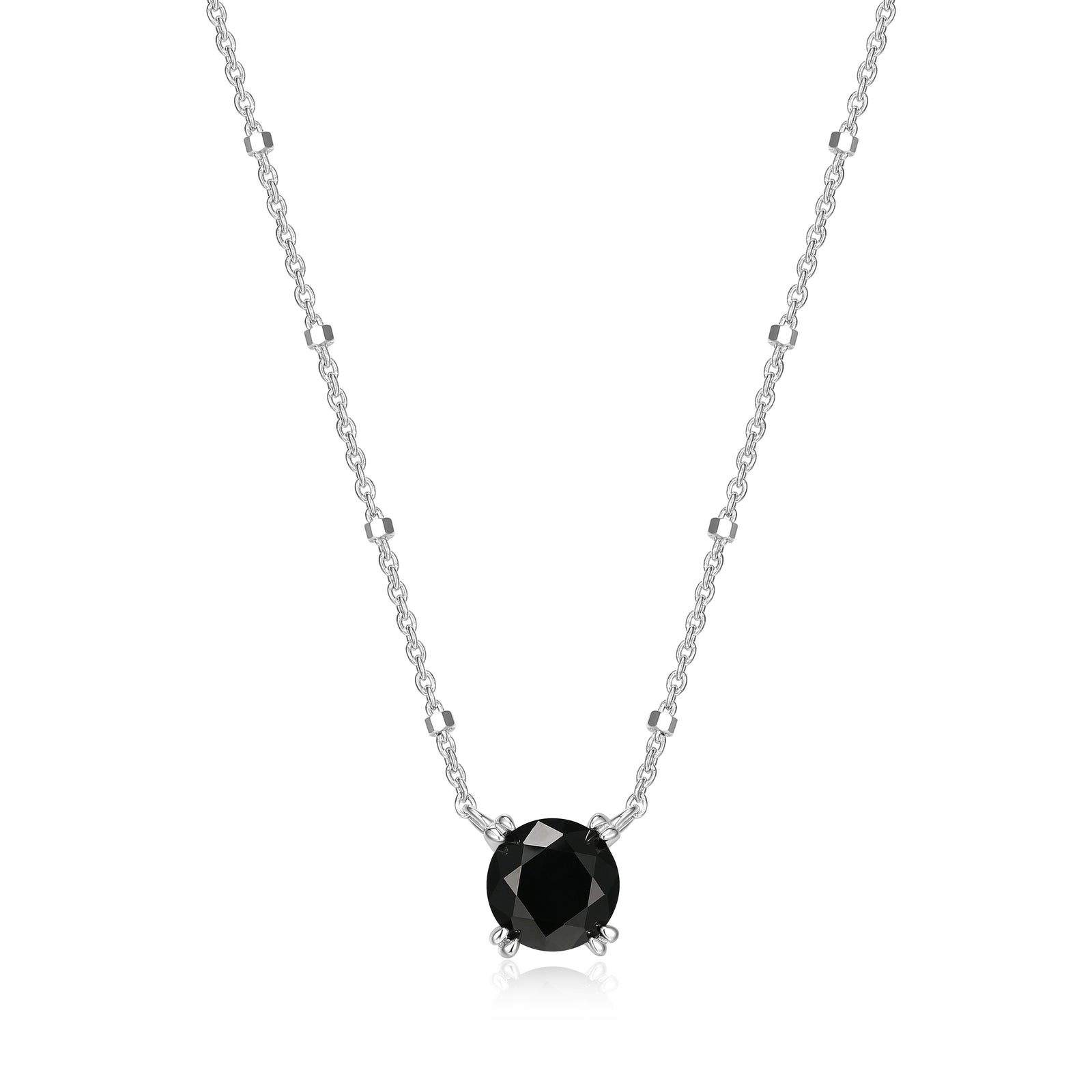 Samuel B. Black Spinel Solitaire Sparkle Necklace
