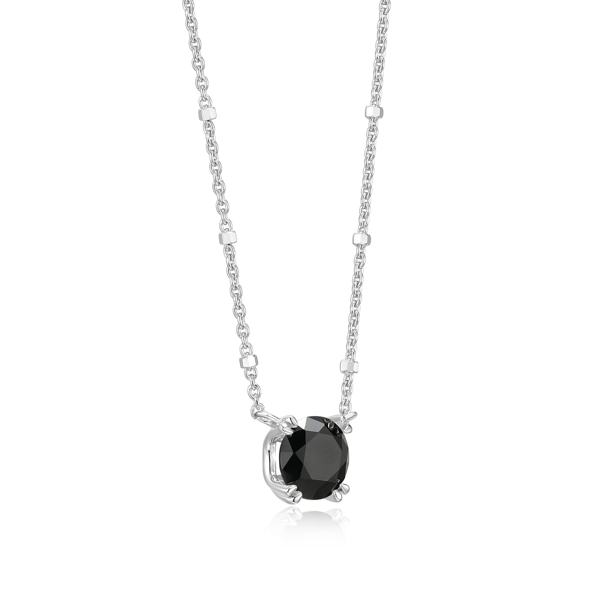 Samuel B. Black Spinel Solitaire Sparkle Necklace