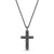 Samuel B. Joesph Geometrical Design Gunmetal Sterling Silver Cross Pendant w/ 22" Twist Link Chain