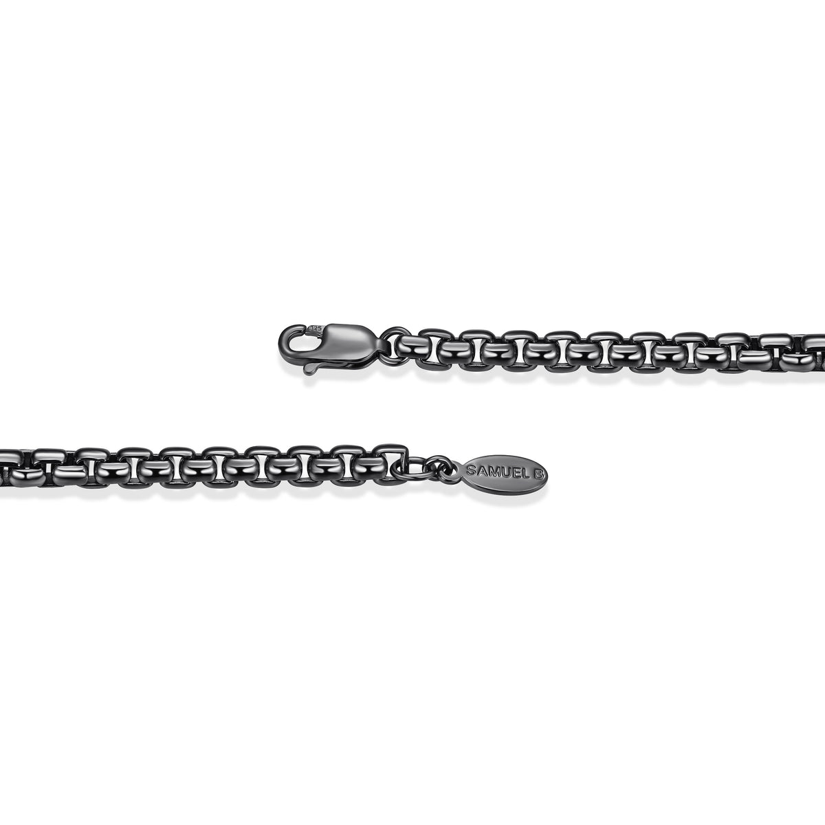Samuel B. Gunmetal Sterling Silver Round Box Chain Bracelet