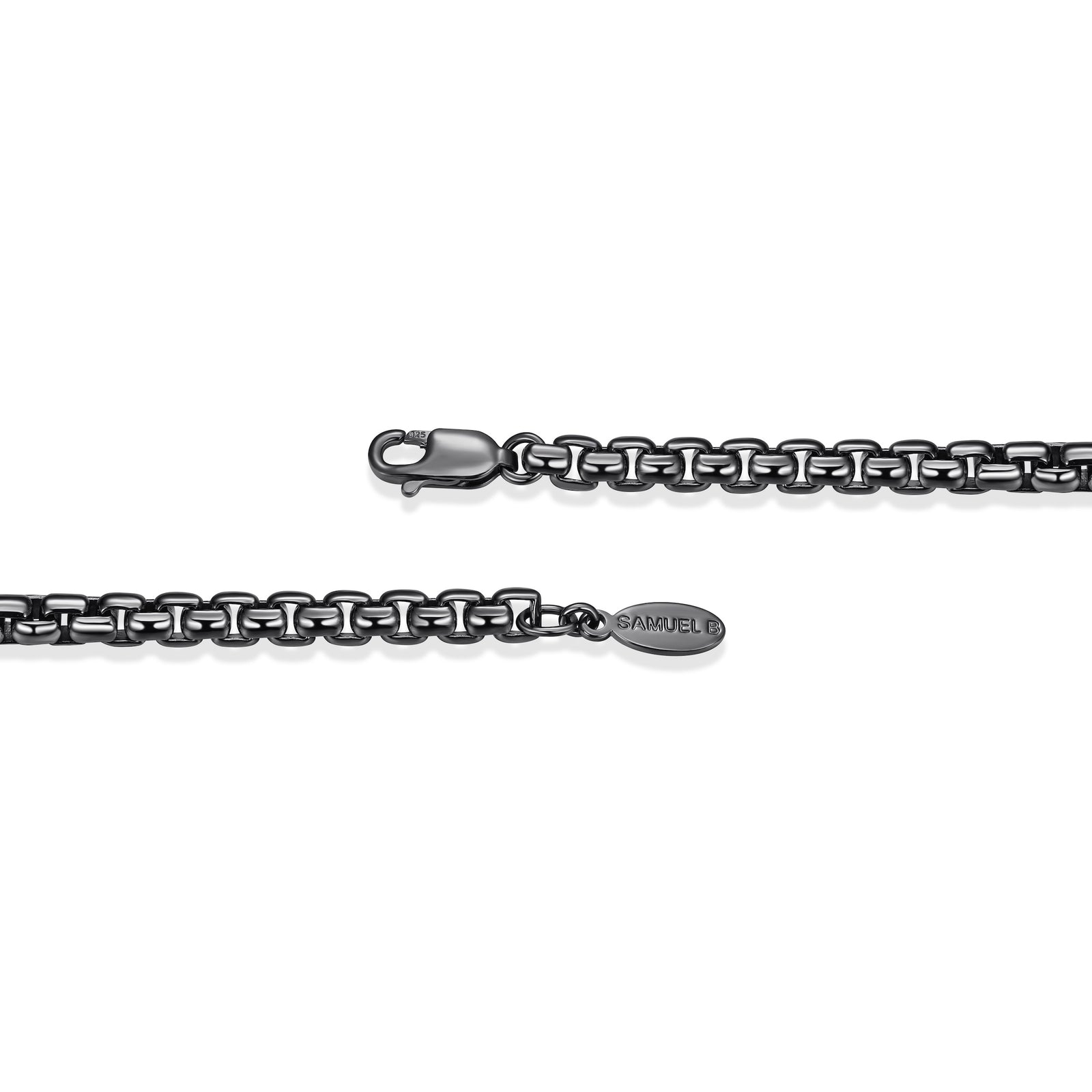Samuel B. Gunmetal Sterling Silver Round Box Chain Bracelet