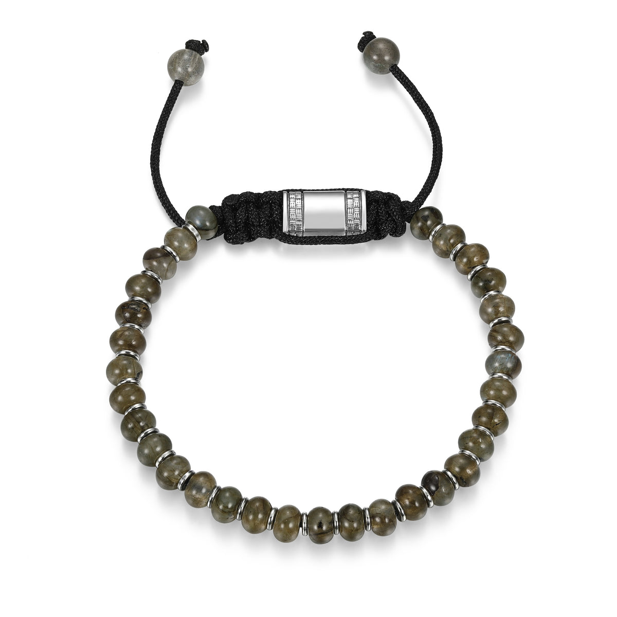 Samuel B. Ezriel Sterling Silver Labradorite Bead Bolo Bracelet