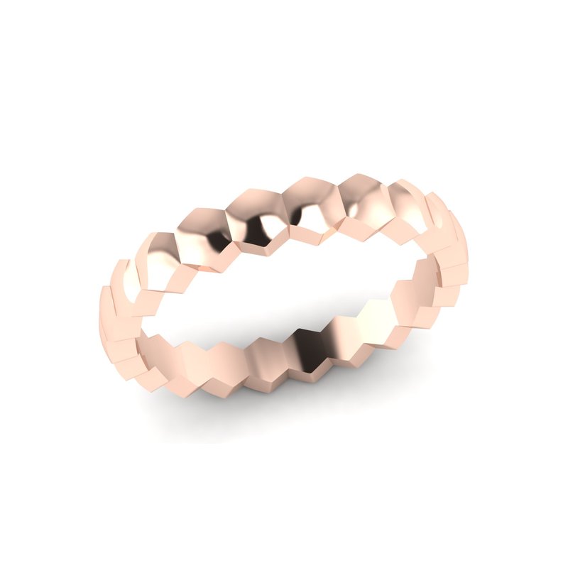 14K Rose Gold Hexagonal Eternity Stackable Ring