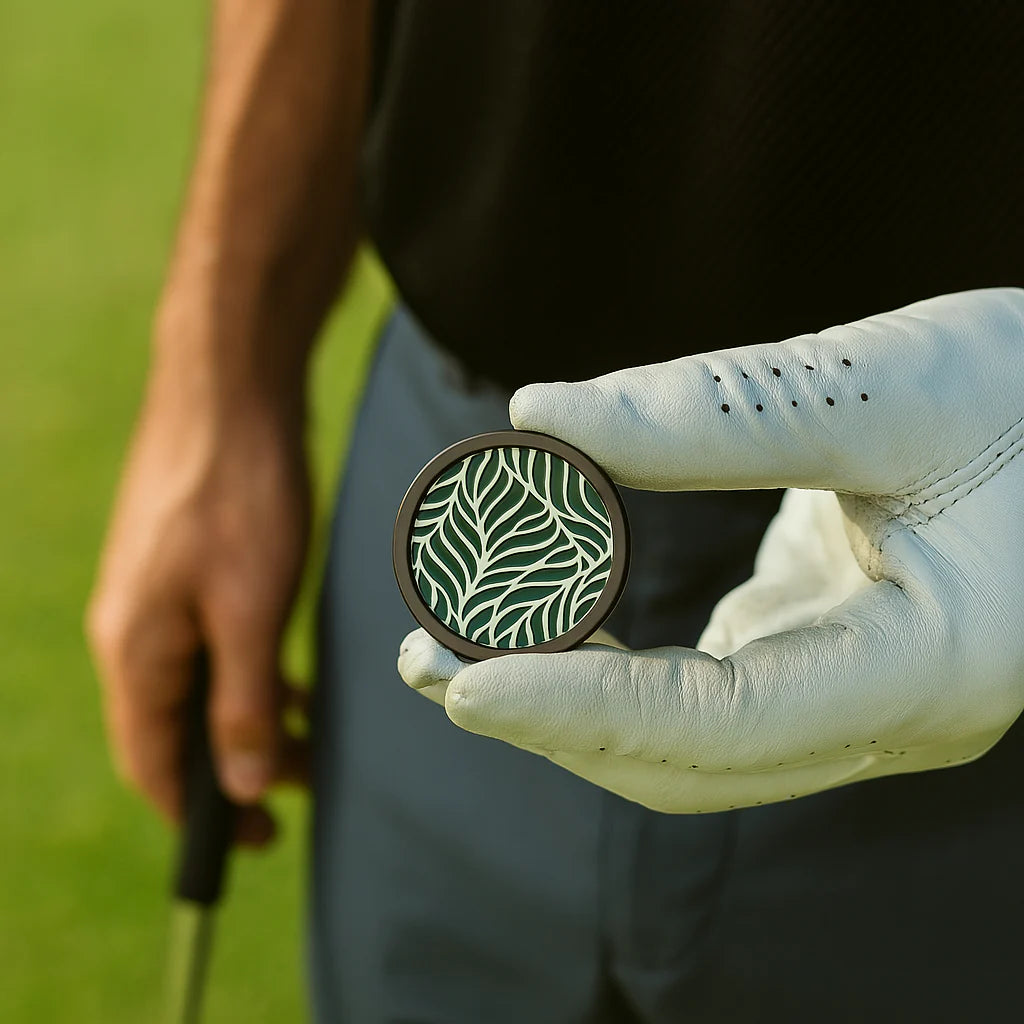 The Serengeti - Black Titanium &amp; Sterling Silver w/ Green Cerakote Doubloon Golf Ball Marker