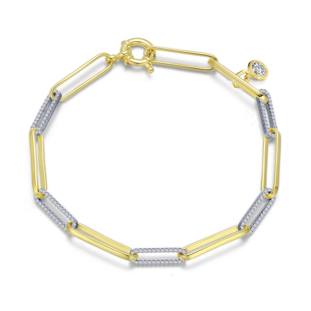 Lafonn Simulated Diamond Two-Tone Paperclip Bracelet B0168CLT75