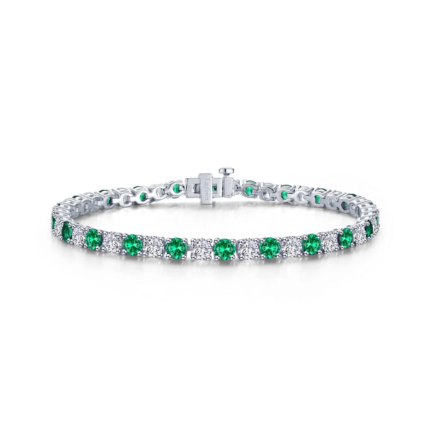 Lafonn Simulated Diamond & Emerald Alternating Tennis Bracelet B0176CEP72