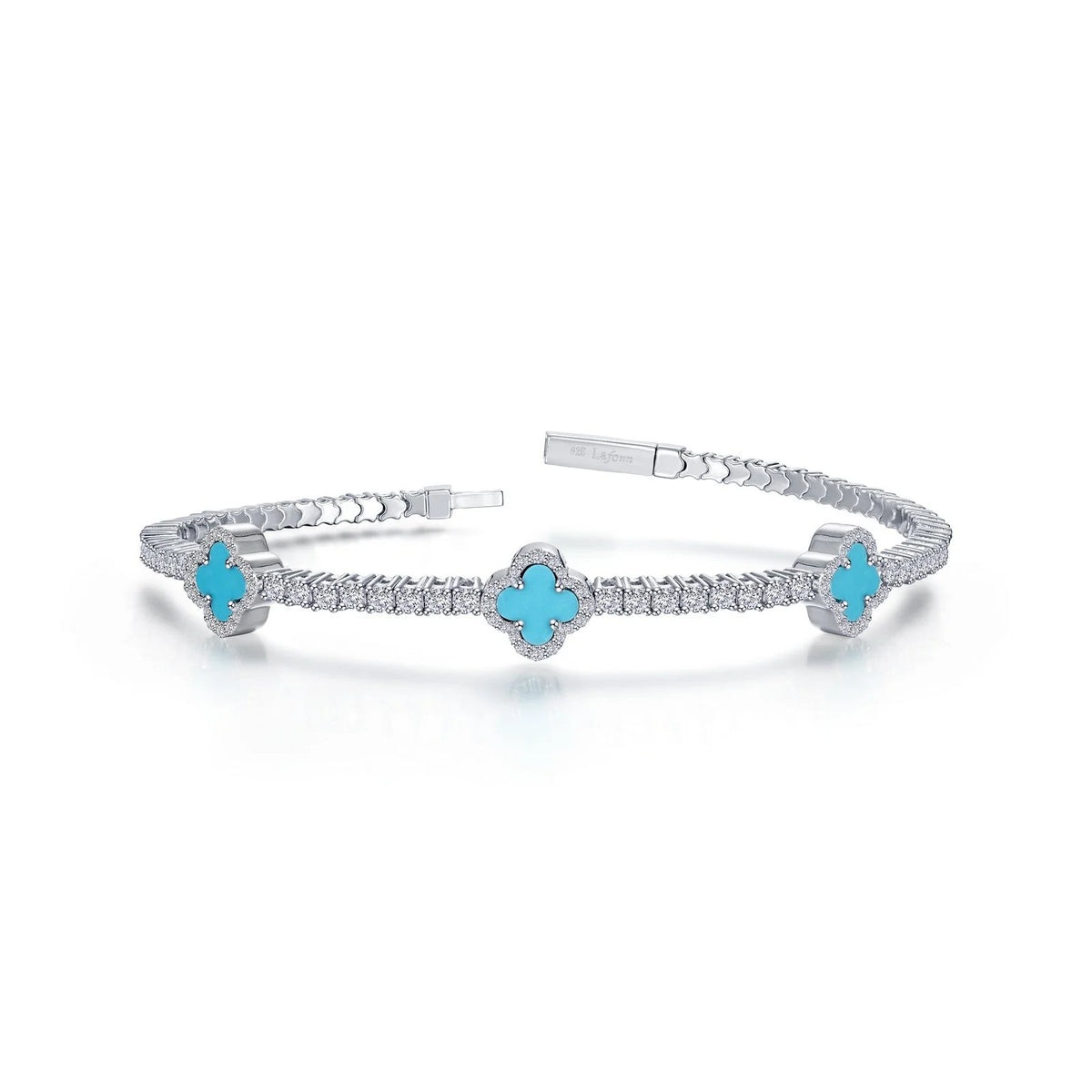 Lafonn Simulated Diamond &amp; Turquoise Flexible Tennis Bracelet B0190TQP68