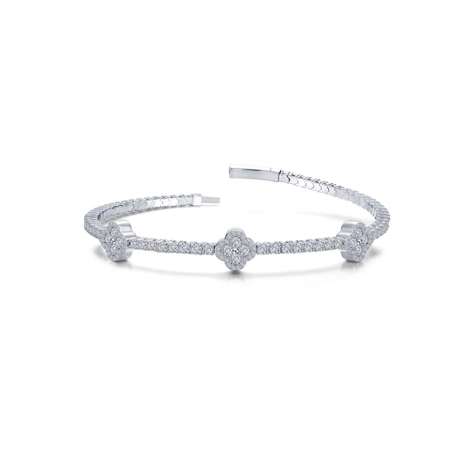 Lafonn Simulated Diamond Clover Station Flexible Tennis Bracelet B0195CLP68