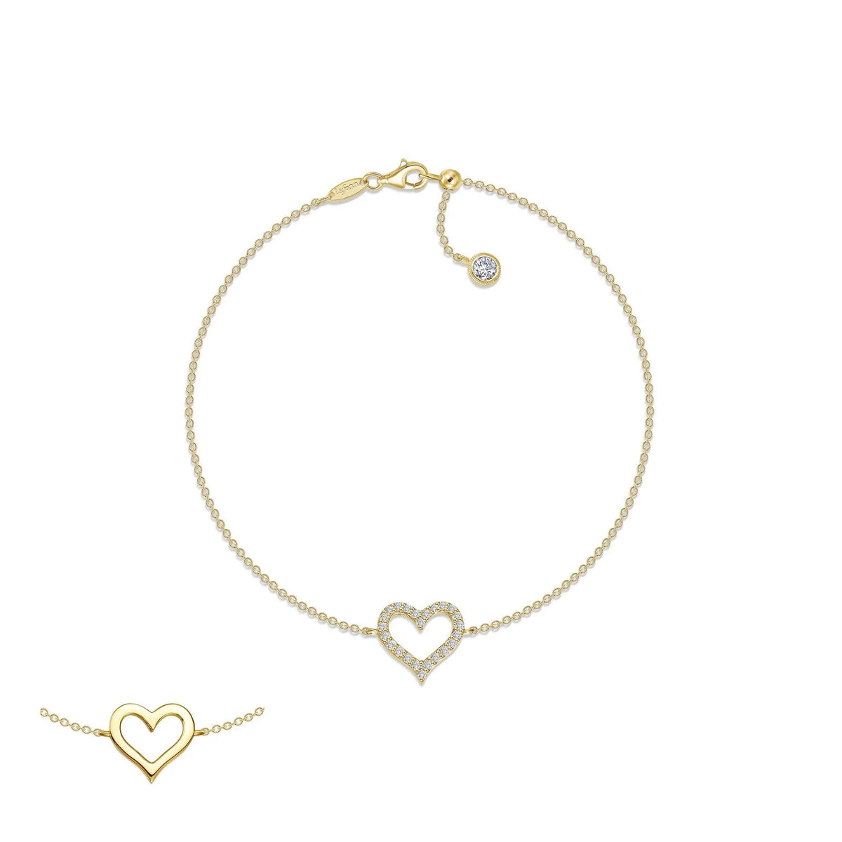 Lafonn Simulated Diamond Reversible Cut-out Heart Bracelet B0202CLG70
