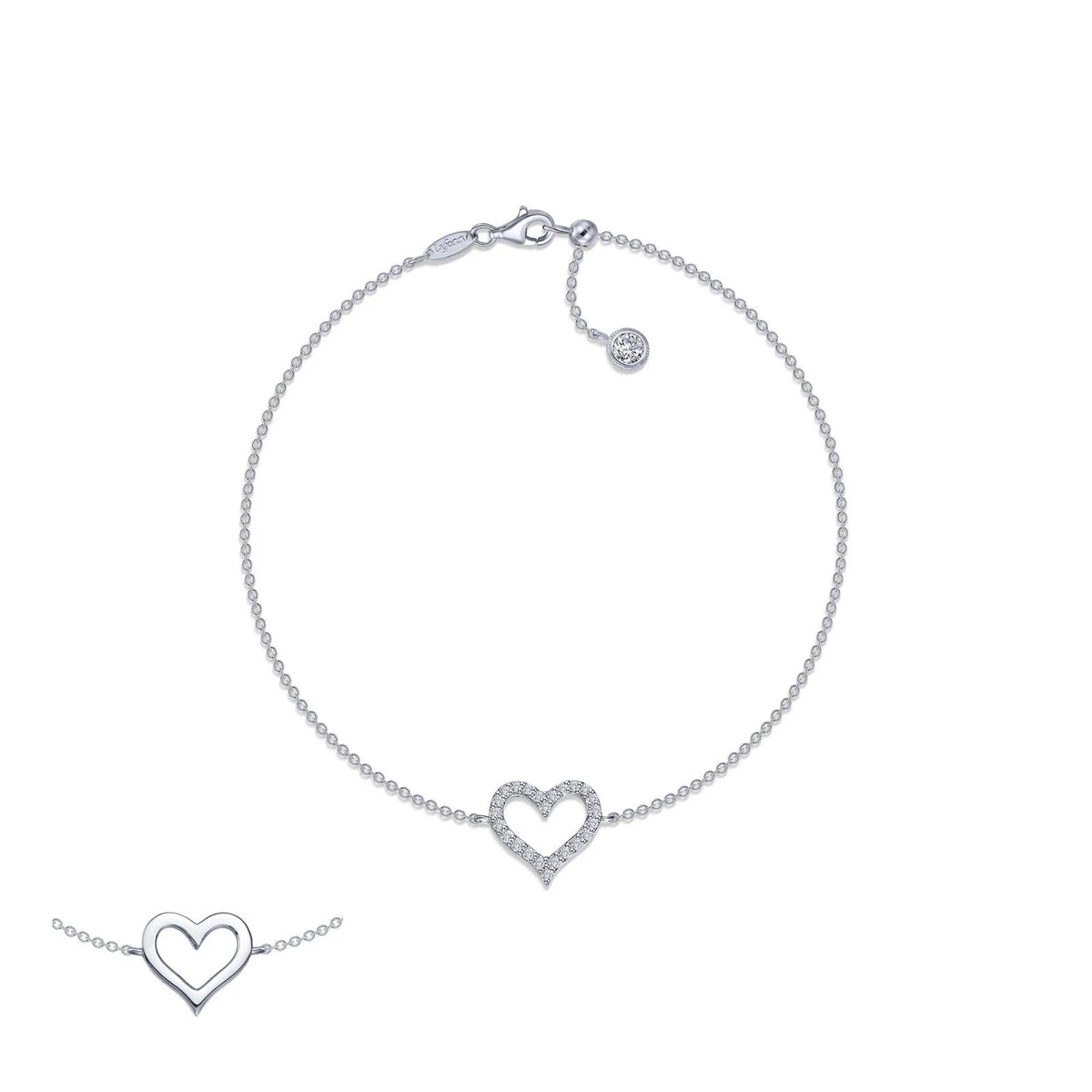 Lafonn Simulated Diamond Reversible Cut-out Heart Bracelet B0202CLP70
