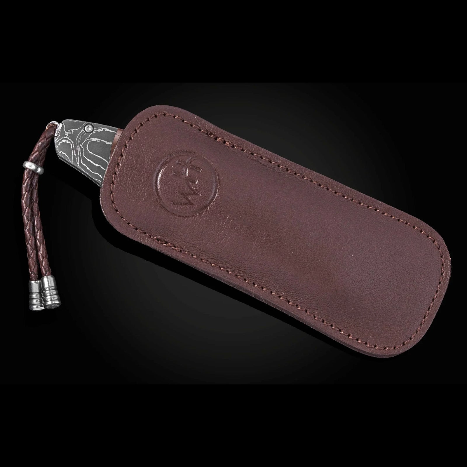 William Henry B12 Auburn II - Woolly Mammoth Tooth Inlaid T-Rex Damascus Frame w/ Meadows Damascus Blade Folding Knife