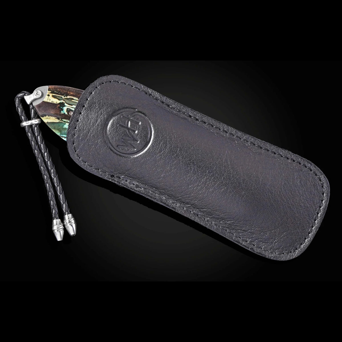 William Henry B12 Parallel - Woolly Mammoth Tooth Inlaid Titanium Frame w/ Intrepid Damascus Blade Folding Knife