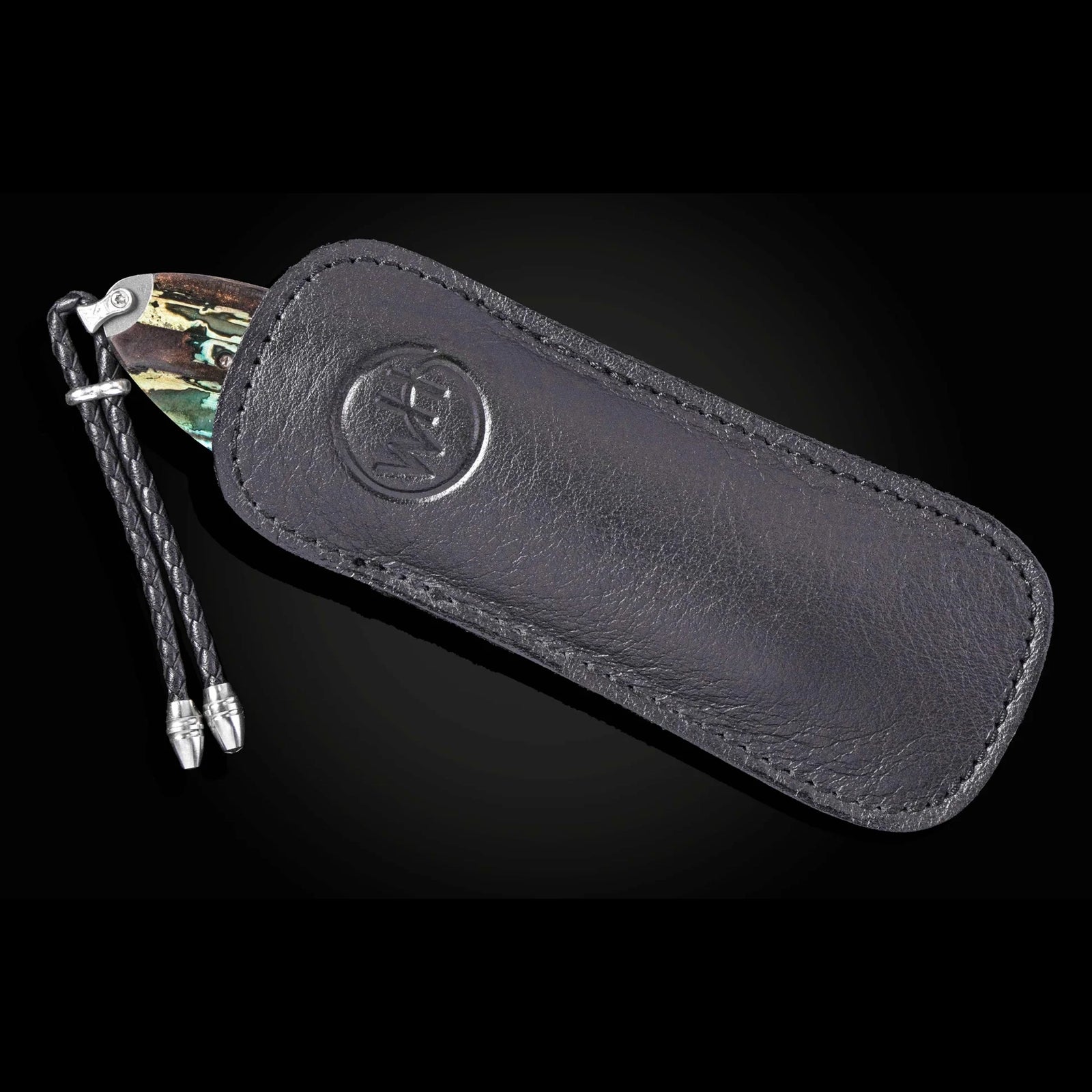 William Henry B12 Parallel - Woolly Mammoth Tooth Inlaid Titanium Frame w/ Intrepid Damascus Blade Folding Knife