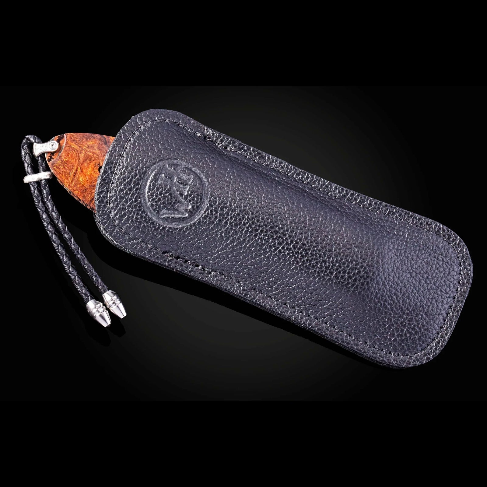 William Henry B12 Tiger Stripes - Desert Ironwood Burl Inlaid Mokume Gane Frame w/ Tiger Mai Damascus Blade Folding Knife