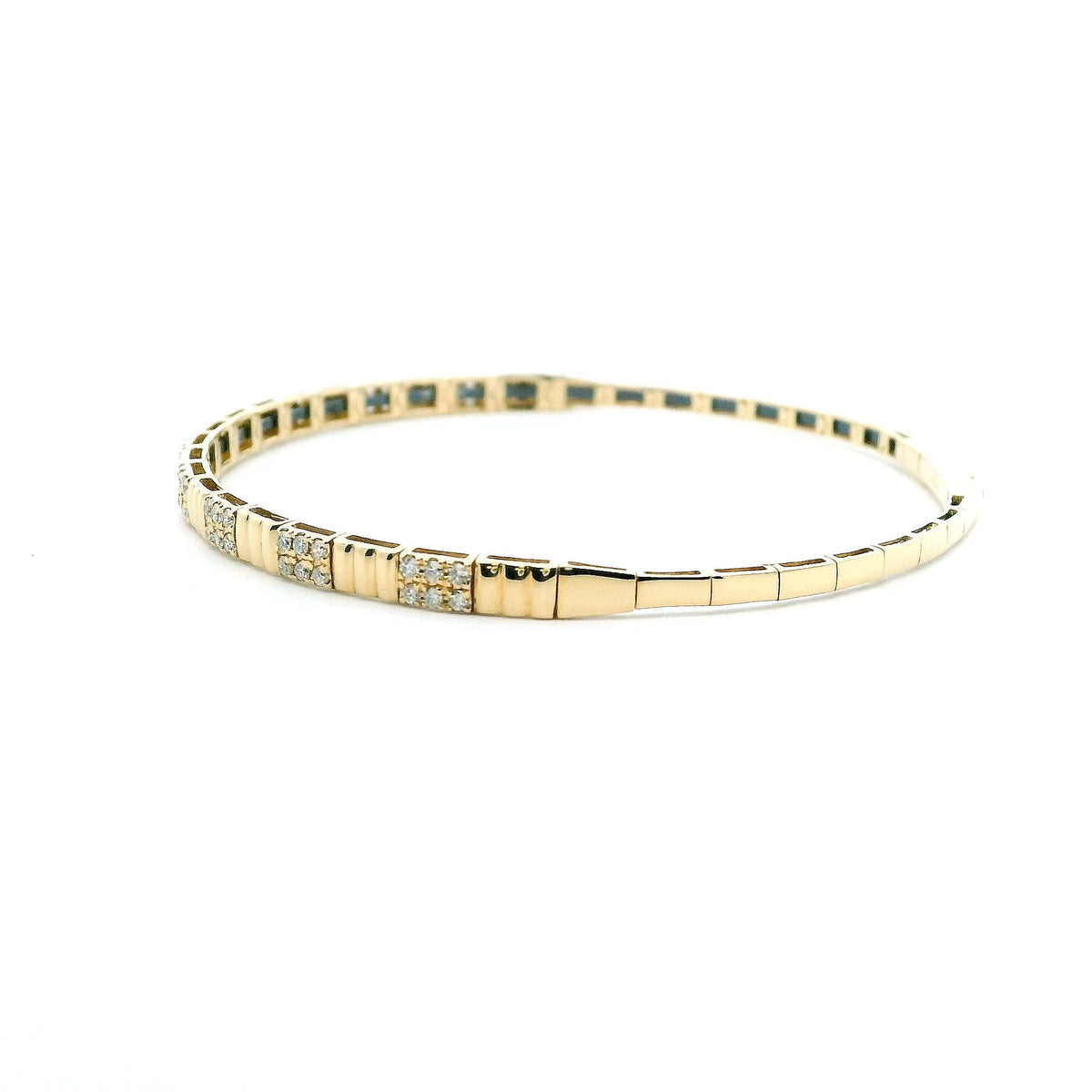 14K Yellow Gold 0.47cttw. Diamond Flexible Bangle Bracelet