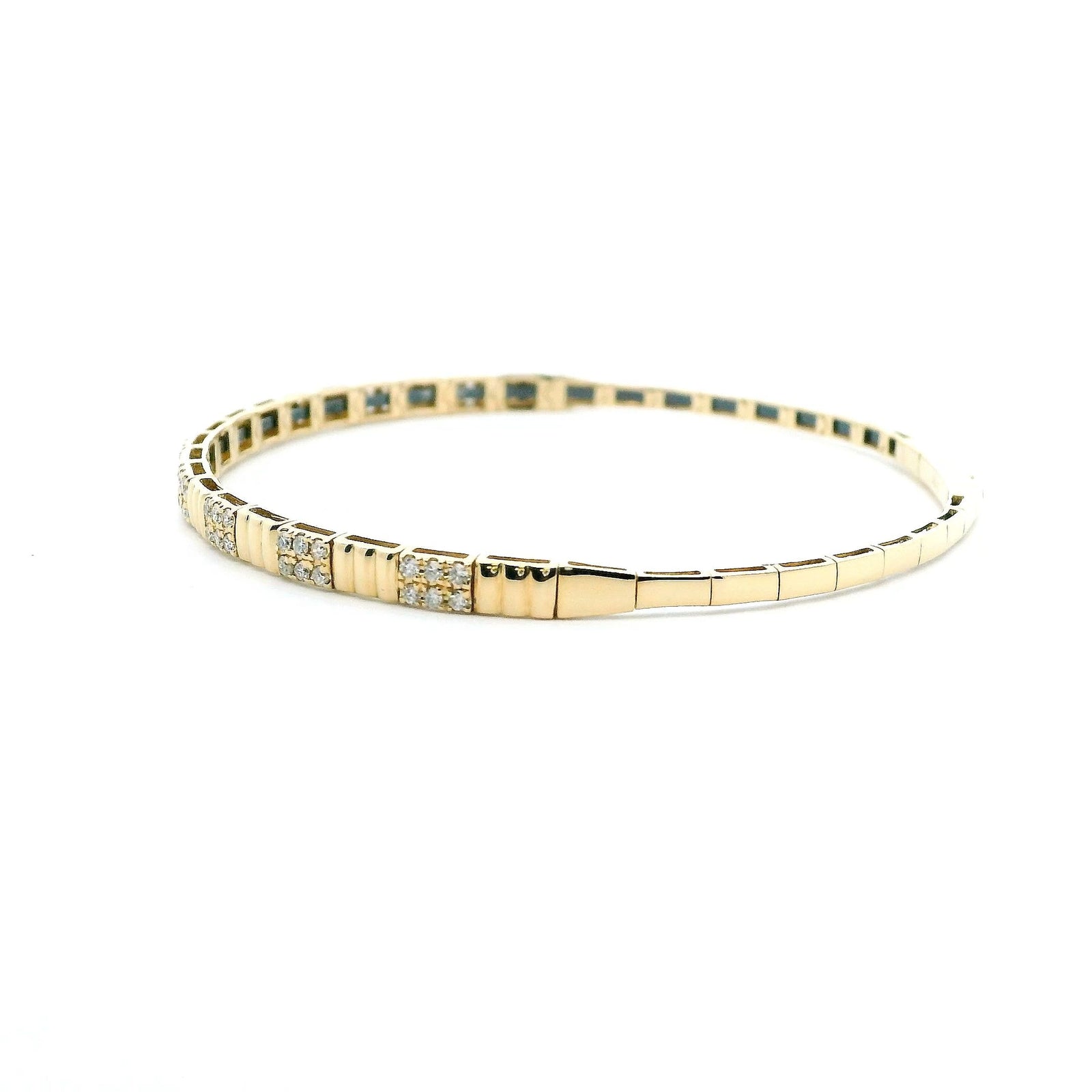 14K Yellow Gold 0.47cttw. Diamond Flexible Bangle Bracelet