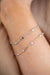 14K White Gold Diamond & Sapphire Bezel Chain Bracelet