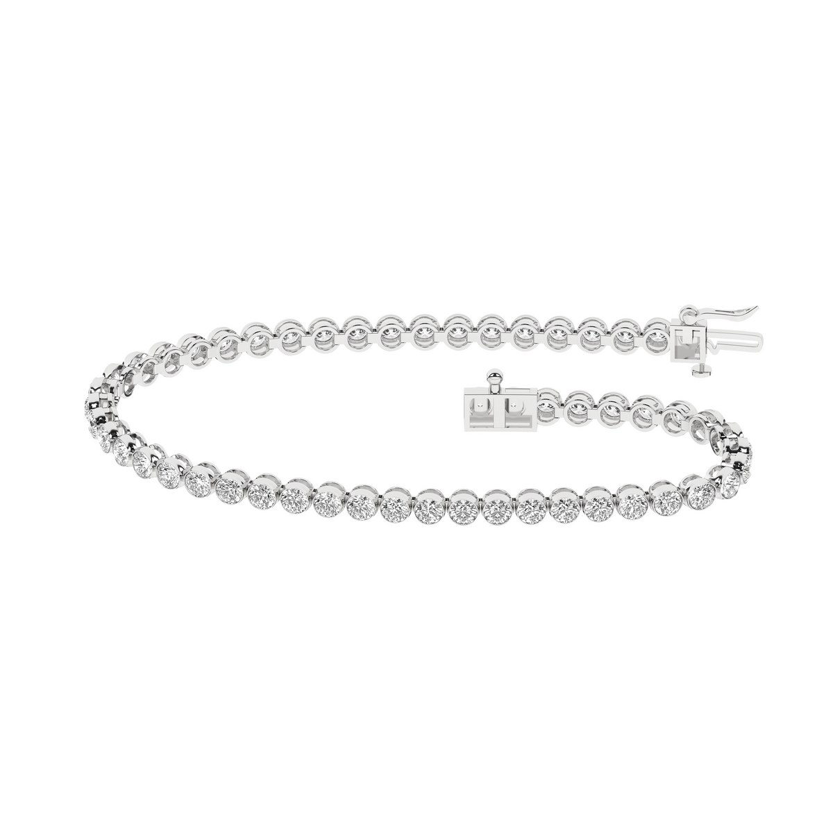 5 Carat Round Lab Grown Diamond 14K Gold Seamless Tennis Bracelet