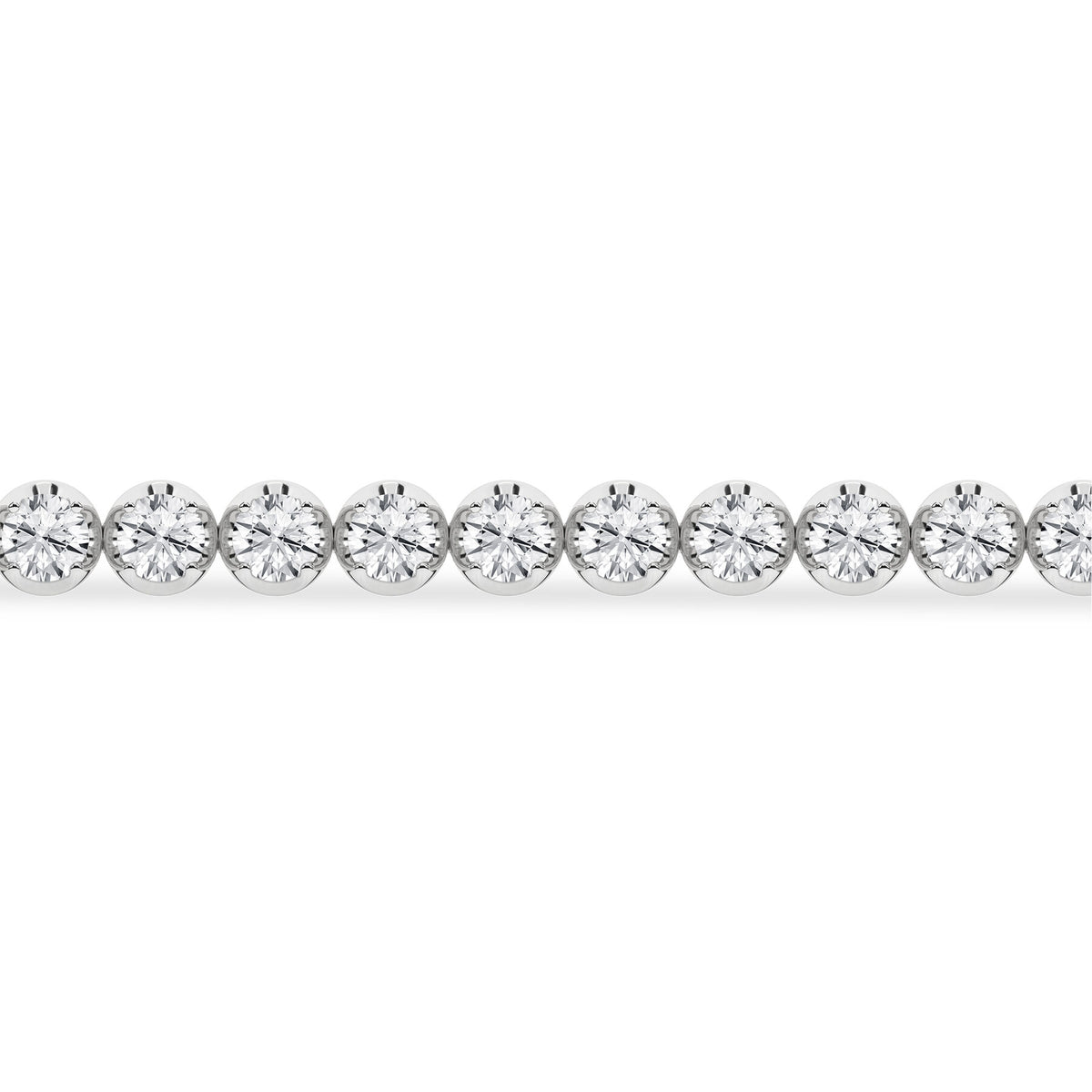 3 Carat Round Lab Grown Diamond 14K Gold Crown Prong Tennis Bracelet