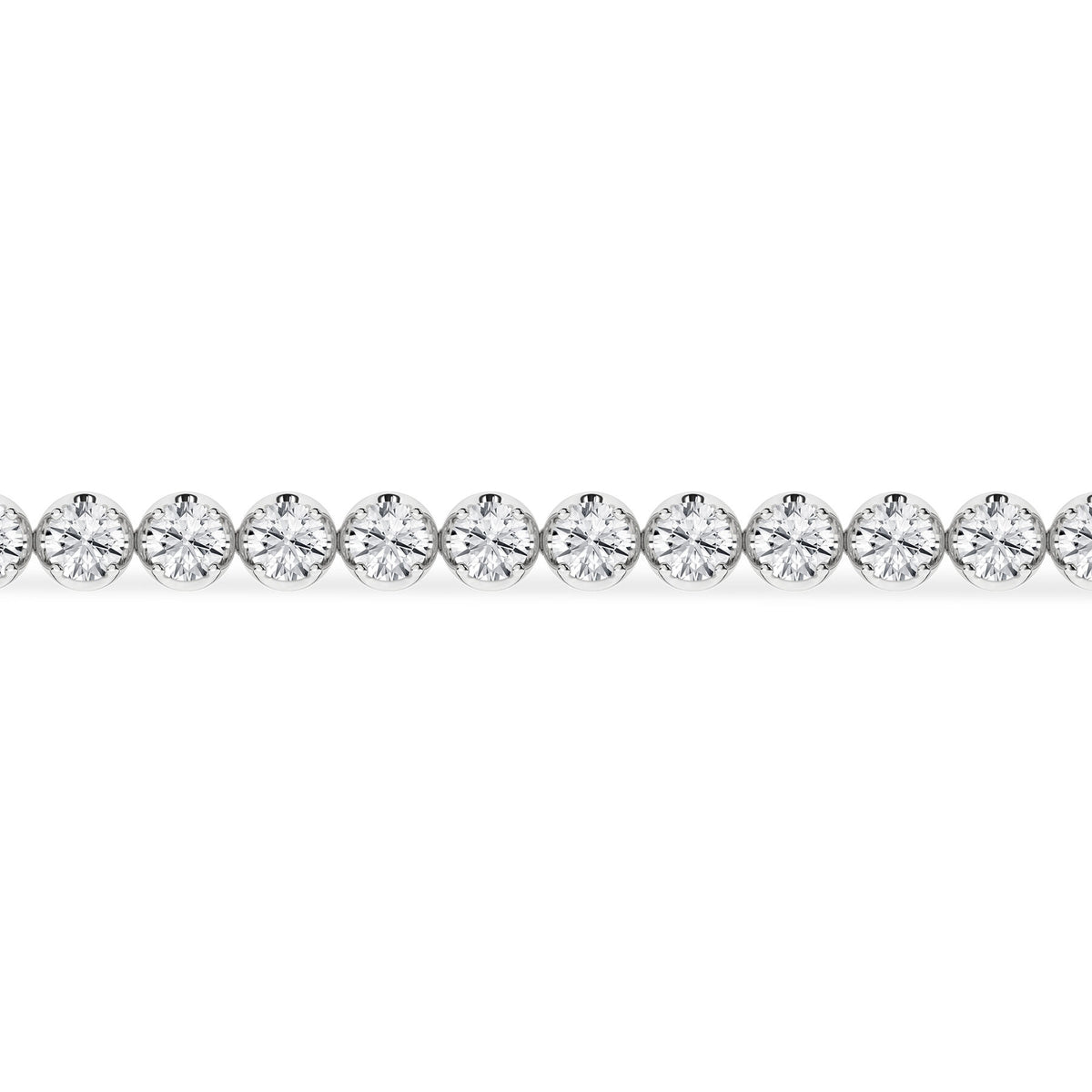 5 Carat Round Lab Grown Diamond 14K Gold Crown Prong Tennis Bracelet
