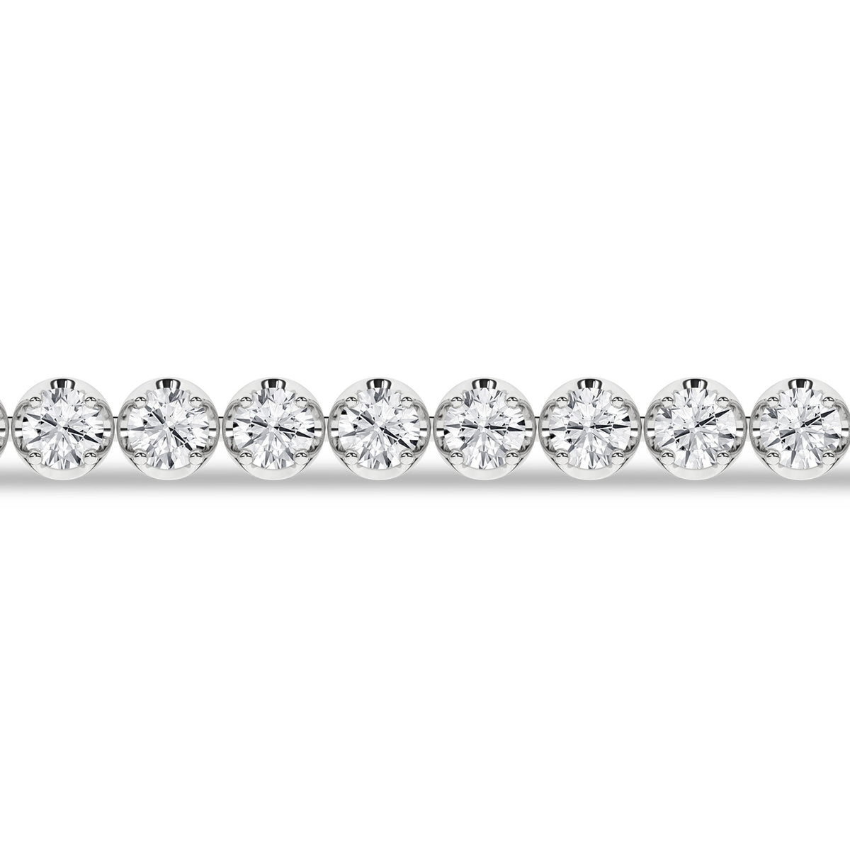 8 Carat Round Lab Grown Diamond 14K Gold Crown Prong Tennis Bracelet