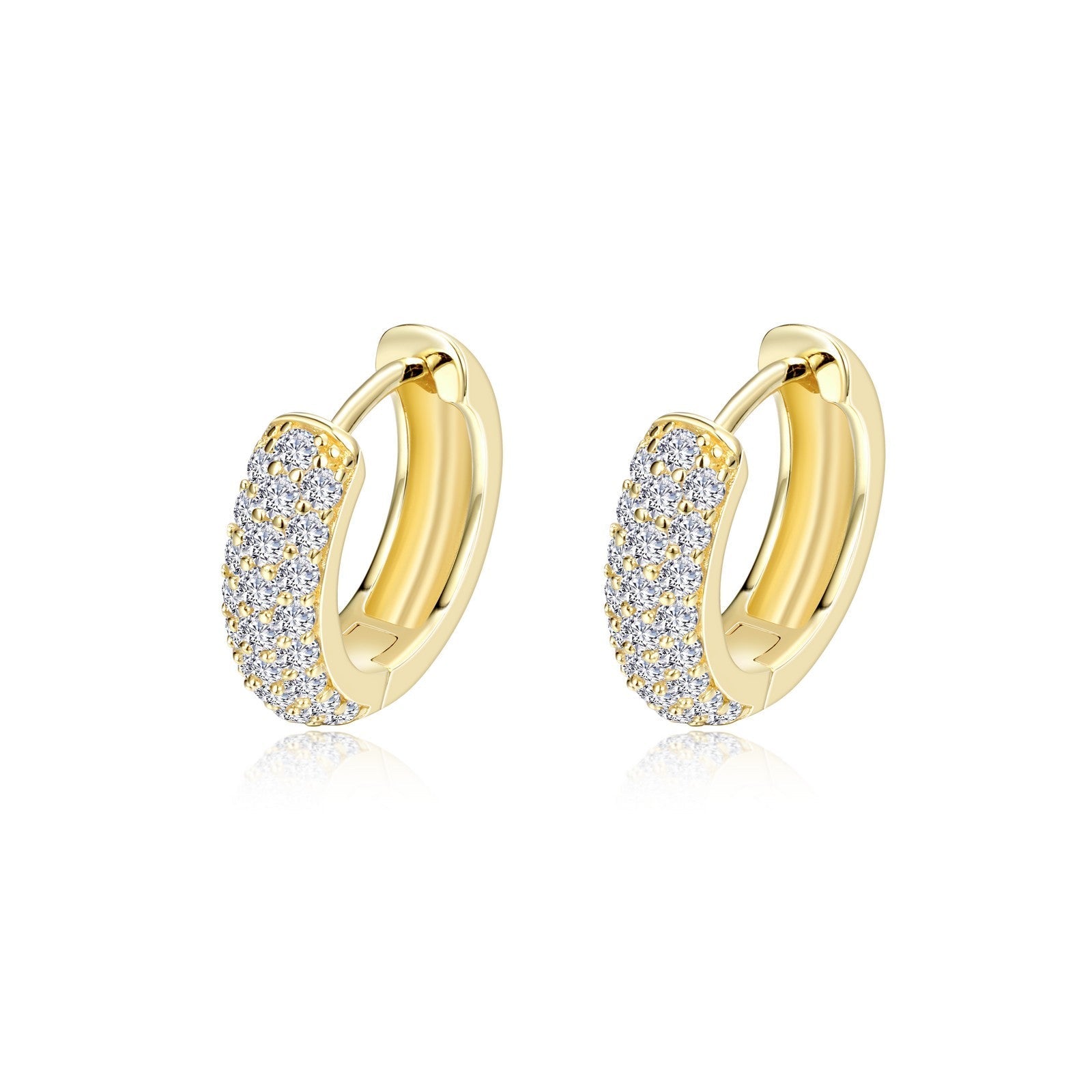 Lafonn Simulated Diamond 3 Row Huggie Hoop Earrings E0199CLG