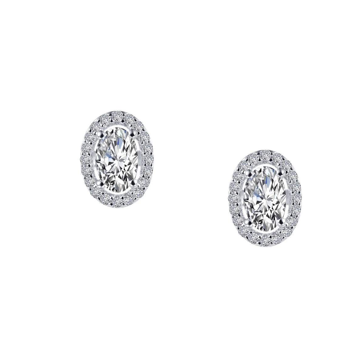 Lafonn Simulated Diamond Oval Halo Stud Earrings E0326CLP00