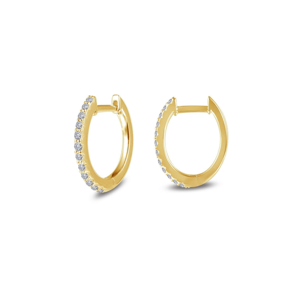 Lafonn Simulated Diamond Oval Huggie Hoop Earrings E0345CLG