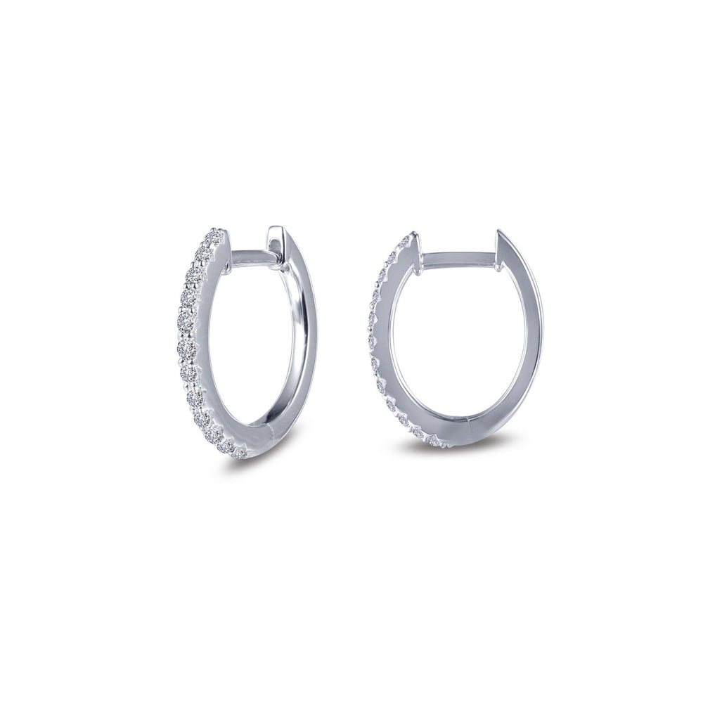 Lafonn Simulated Diamond Oval Huggie Hoop Earrings E0345CLP